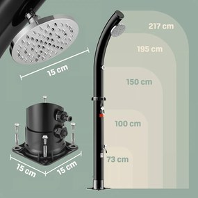 BOW napelemes zuhanyzó, 20l, fekete Monzana