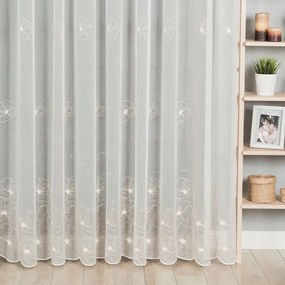 Függöny Hímzett Hosszú Nappali Erkély 280cm krémszínű, bézs cérnával