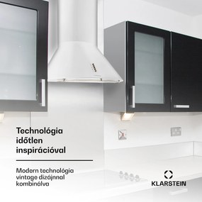 Klarstein Lumio Primo, retro kéményes páraelszívó, 60 cm, 430 m³/ó, fehér