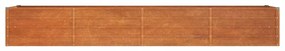 rozsda színű corten acél kerti magaságyás 320 x 80 x 45 cm