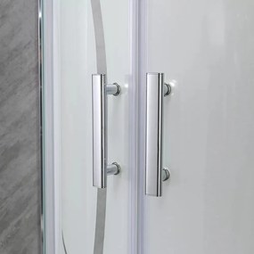 Spirit BAMBOO 80x80x194 cm íves zuhanykabin, erősített akril zuhanytálcával