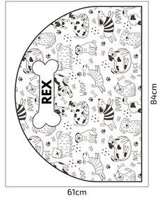 PIPPER. Védő textil falmatrica – Ív – Vidám kutyák Méret: 83x60cm, Indíték: névvel