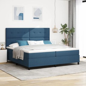 Boxspring Ágy Matraccal Kék 200x200 cm Szövet