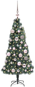 Műfenyő előre világítva gömbkészlettel Zöld 120 cm PET