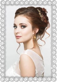 Képkeret 13x18 ezüst cirkóniákkal luxus esküvői ajándék