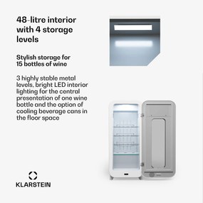 Klarstein Shirley 15 Uno. borhűtő, 15 palack, 5 - 20 °C, érintésvezérlés, retró