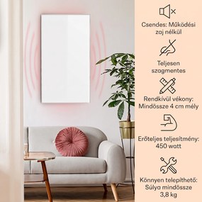 Klarstein Wonderwall 45, Infravörös hősugárzó, 50 x 90 cm, 450 W, heti időzítő, IP24