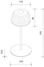 LED Dimmelhető kültéri újratölthető asztali lámpa VIVIEN LED/3W/5V 2700K IP54 fehér