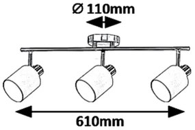 Rabalux 5011 - Spotlámpa NATINA 3xE14/25W/230V