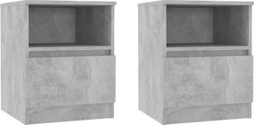 vidaXL 2 db betonszürke szerelt fa éjjeliszekrény 40 x 40 x 50 cm