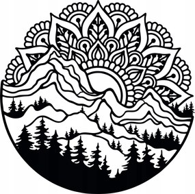 Fali dekoráció Hegyek Mandala 60cm áttört panel