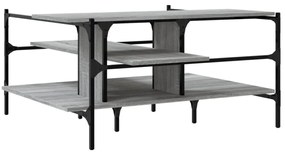 szürke sonoma szerelt fa dohányzóasztal 100x100x48,5 cm