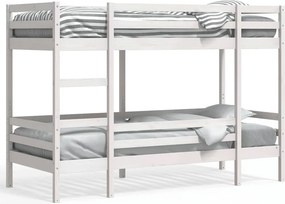vidaXL fehér tömör fenyőfa emeletes ágy 75x190 cm