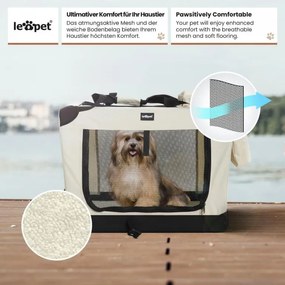 Leopet® Szállító box kutyáknak XXXL 102 x 69 x 69 cm bézs