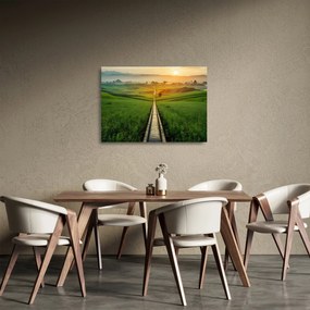 Üveg kép - Napfelkelte a völgy felett (70x50 cm)