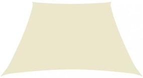 krémszínű trapéz alakú oxford-szövet napvitorla 3/5 x 4 m