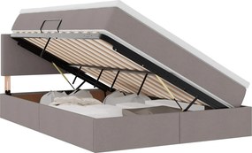 vidaXL Ágy tárolóval és matraccal Tópszínű 140 x 190 cm Faanyag