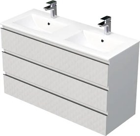 SAT Cube Way Fürdőszobaszekrény mosdóval 120x71x46 cm fehér matt CUBE3D1203ZBMOD