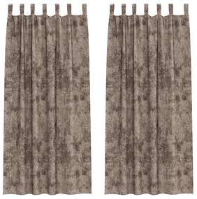 Bársonyfüggöny 2 db gombfüggönnyel Kávécsík 260x140 cm