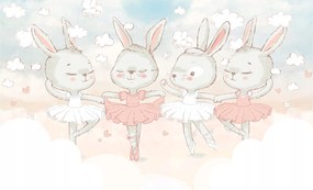 Tapéta Nyuszik Balettcipők Felhőkben 254x184 vinil a gyerekszobába +ragasztó