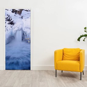 Fotótapéta ajtóra - Vízesések télen (95x205cm)