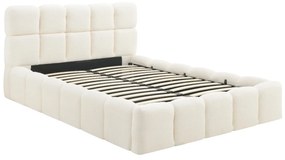 Krém Bouclé Franciaágy Ágyneműtartóval. 140x200 MURACJA