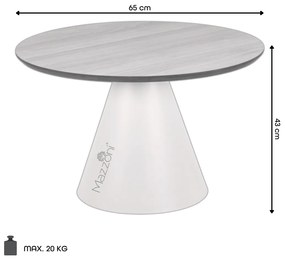 MAZZONI EXPORT BOSCO Természetes Tölgy/fekete láb - KEREK DOHÁNYZÓASZTAL 65 cm DOHÁNYZÓASZTAL FURNÉR