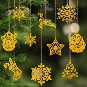 Arany csillĂĄmos karĂĄcsonyfadĂsz 42 db 10 minta