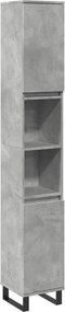 vidaXL betonszürke szerelt fa fürdőszobaszekrény 30 x 30 x 190 cm