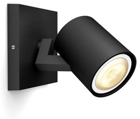 Philips Hue Runner fekete fali spotlámpa bővítő, 1 spotfejjel, White Ambiance, 1x5,5W, 350lm, 2200-6500K változtatható fehér, 1xGU10 LED fényforrás, 8719514338364