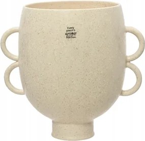 UniverzĂĄlis vĂĄza fĂŒlekkel homokszĂnƱ dekoratĂv 28x24x30 cm