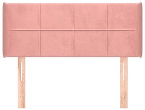 rózsaszín bársony fejtámla 93x16x78/88 cm