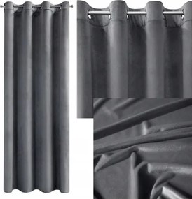 Kész velúr bársony függöny 135x250cm szürke grafit áttetsző