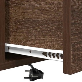 vidaXL Éjjeliszekrény fiókkal Barna Tölgy 40 x 31 x 60 cm Faanyag