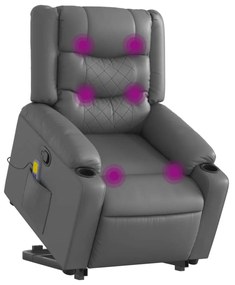 vidaXL szürke műbőr dönthető masszázs- és állófotel
