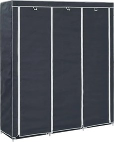 vidaXL fekete szövet ruhásszekrény tárolórekeszekkel 150 x 45 x 176 cm