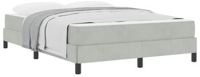 Boxspring ágy matraccal Világosszürke 140 x 190 cm Bársony