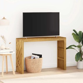 konzolasztal 110x35x75 cm tömör fa teakfa