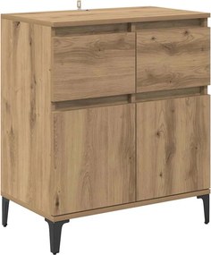 vidaXL Széf fiókkal Artisan tölgy 60 x 35 x 70 cm Műszaki fa és vas