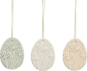 Függő porcelán tojás FLORIS - több színben Termék színe: Narancssárga