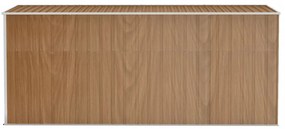 barna acél falhoz erősíthető kerti fészer 118 x 382 x 178 cm