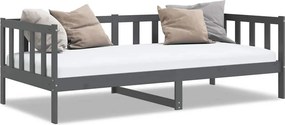 vidaXL szürke tömör fenyőfa kanapéágy 90 x 200 cm