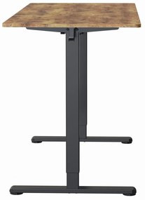 Elektromosan állítható magasságú íróasztal - 140x60cm rusztikus barna ülő-/állómunkához - LVN System Lite LV1714