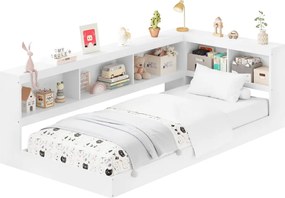 Ágy ágyráccsal, fehér, 90x200, TOSIA