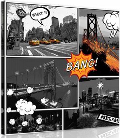 Vászonkép 80x80 Viharos New York A történelem tükröződése a Loft kontrasztjaiban