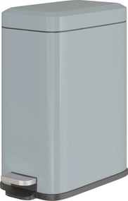 HOMCOM 5L-es Kuka Lágyan Csukódó Fedéllel és Pedállal, Belső Konténerrel ellátott Kuka Kozmetikai Kuka a Nappaliba, Irodába, Fém, Szürke, 29,2 x 14 x