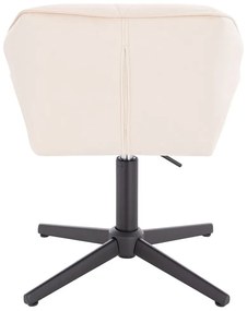 HR111CROSS Krémszínű modern velúr szék fekete lábbal