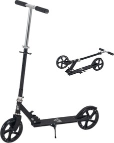 HOMCOM Összecsukható Roller Gyerekeknek 7-14 Éves Korig - Magasságállítható Kormány 4 Szinten Fékkel 88x37x75-100 cm Fekete | Aosom