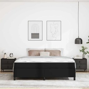 Ágykeret matraccal matracmal Fekete 180 x 200 cm Műbőr