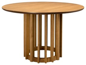 Kerek étkezőasztal tölgyfa dekoros asztallappal ø 120 cm Barlet – Dutchbone